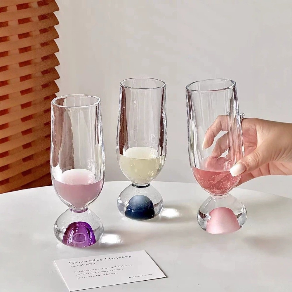 Wine Beer Tasting - Verre à pied rond créatif, exquis,