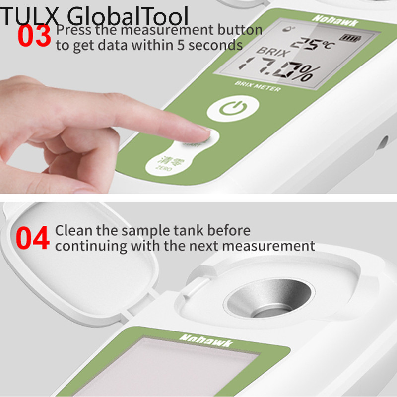 Wine Beer Combination - Réfractomètre numérique TULX, saccharimètre rechargeable, mesureur
