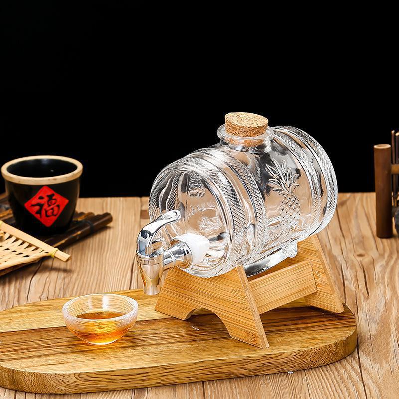 Wine Beer Whiskey - Baril de whisky en verre 1L,