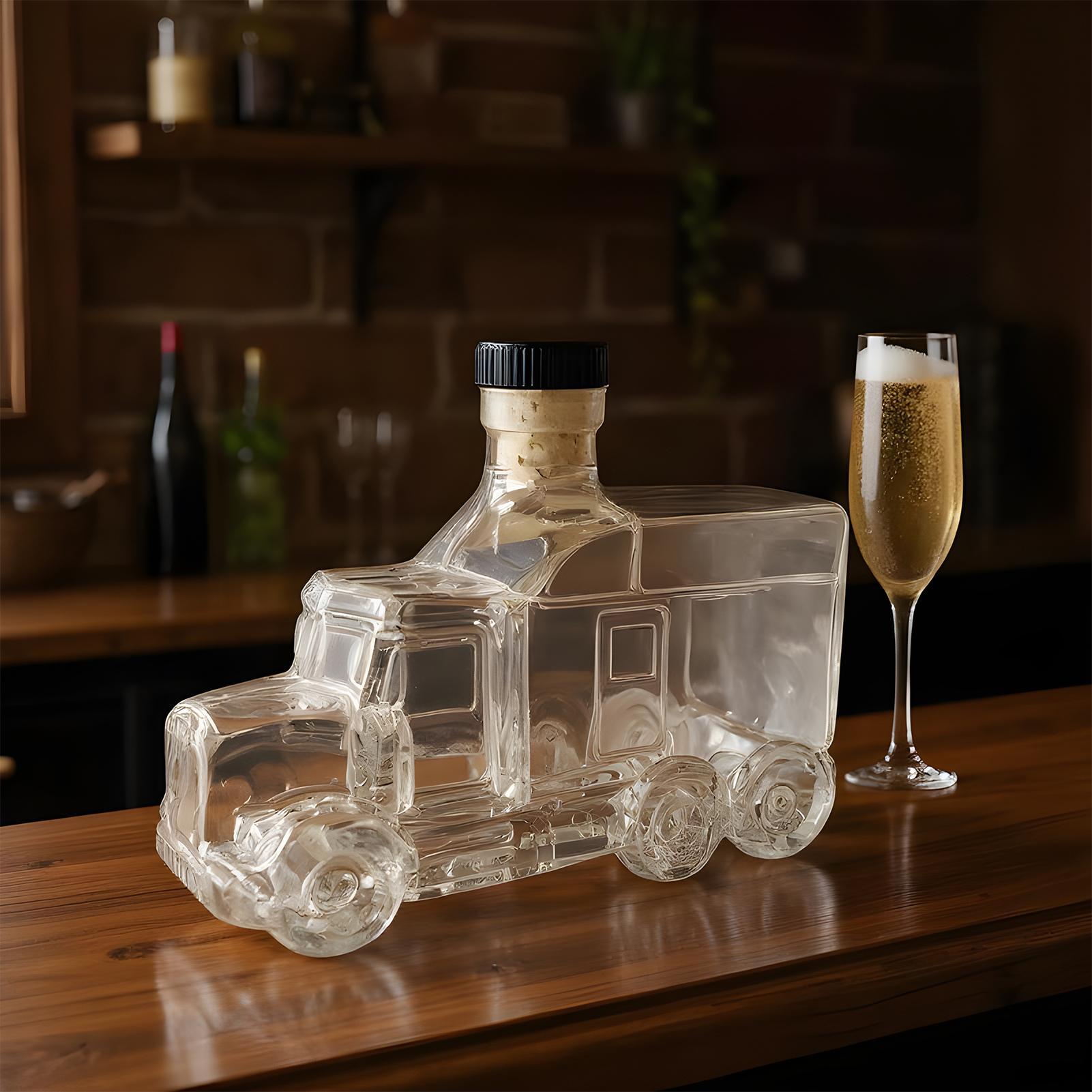 Wine Beer Whiskey - Carafe de bouteille décorative de 375ml,
